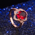 micro inlaid rose ruby flower ring rose gold luxury ring jewelrypicture16